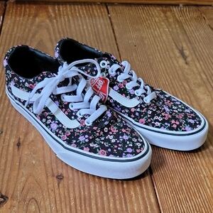 Vans Black Floral Canvas Shoes